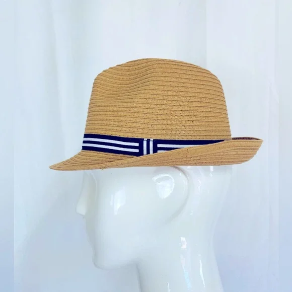 Janie and Jack Straw Fedora Hat size 4-5 ☀️spring summer - Picture 3 of 12